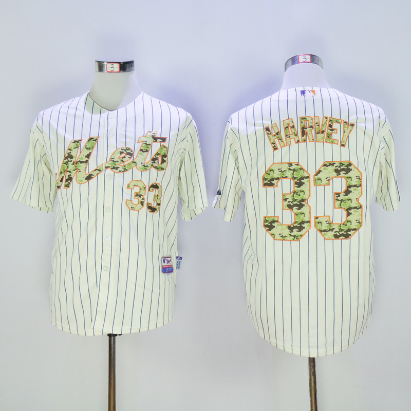 Men New York Mets 33 Harvey White Camo MLB Jerseys